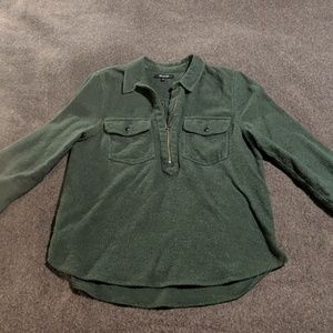 Madewell half zip flannel shirt
